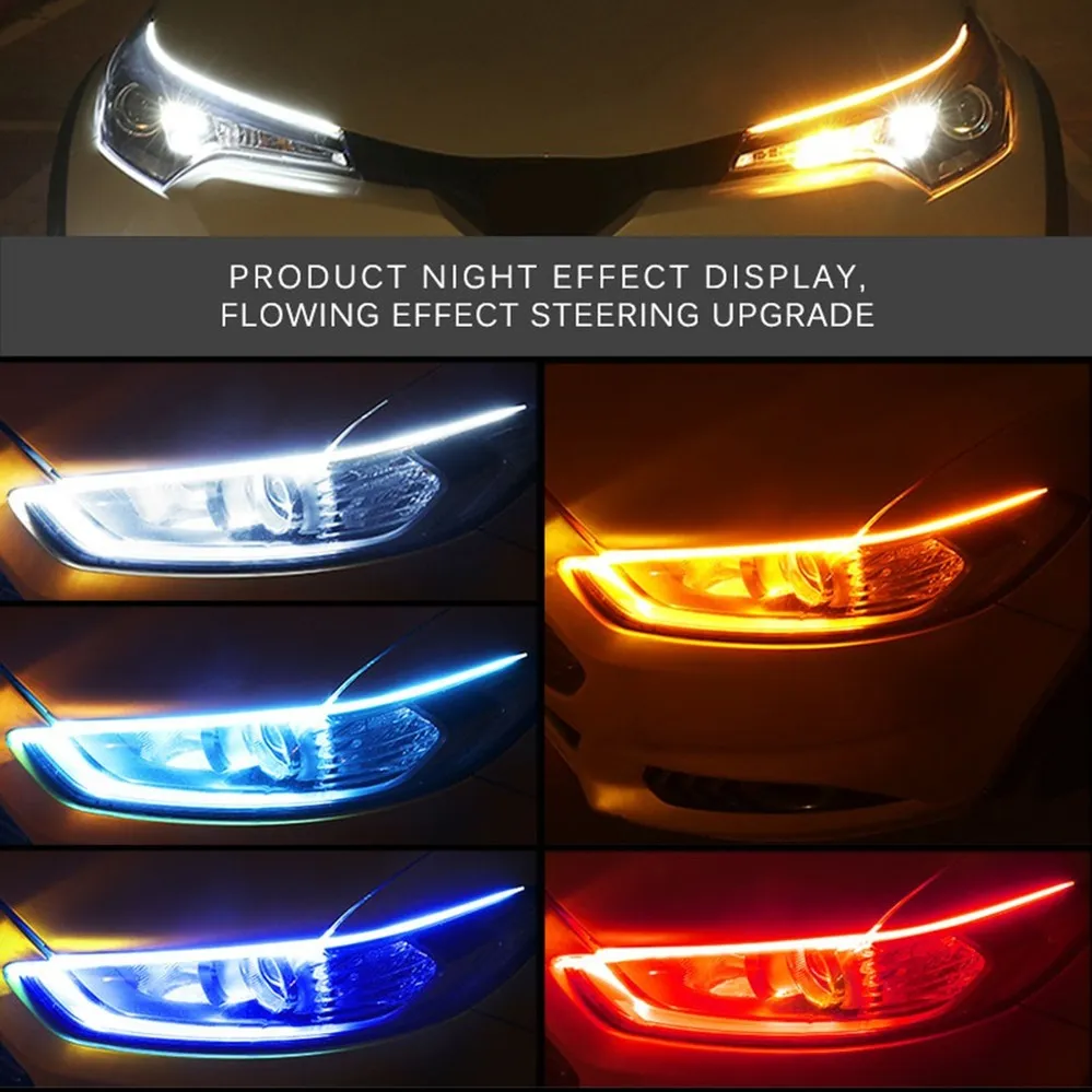 Led Gaming Light Strip - 2 قطعة سيارة DRL مرنة مقاوم