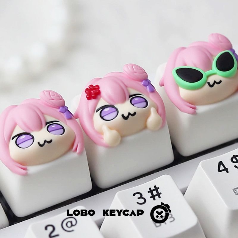 Gaming Console With Keyboard - غطاء مفتاح ميكانيكي مخصص بتصميم فتاة