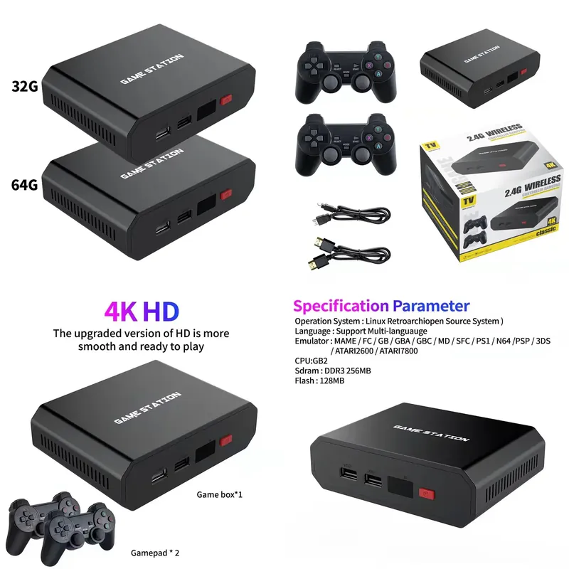 Gaming Console With Controller - جهاز ألعاب فيديو M8plus عالي الدقة
