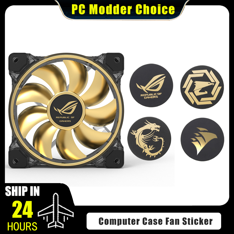 Console Gaming Pc Case - ملصق شعار مروحة حالة الكمبيوتر، ملصق