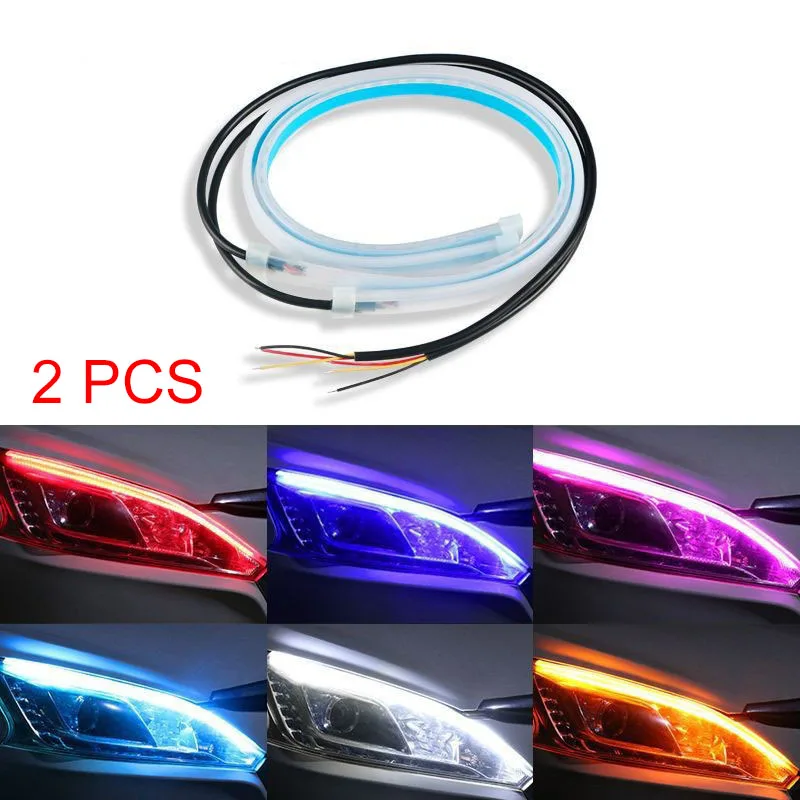 2 قطعة سيارة DRL مرنة مقاوم لل - مراجعة Led Gaming Light Strip وسعره