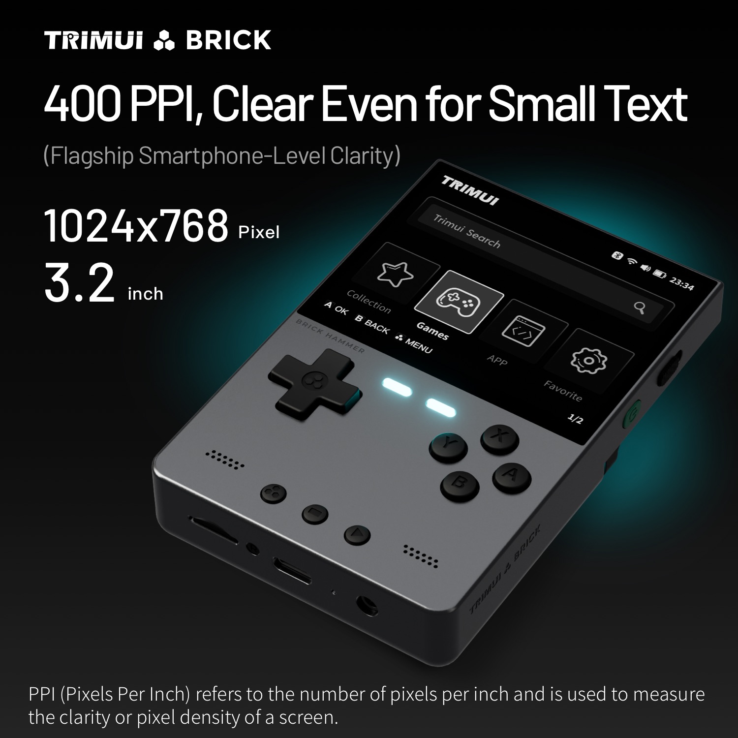 TRIMUI BRICK HAMMER ريترو وحدة - مراجعة Gaming Console Phone وسعره