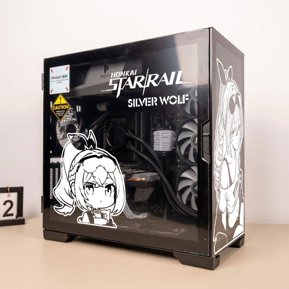 ملصقات أنمي الذئب الفضي لعلبة  - مراجعة Console Gaming Pc Case وسعره