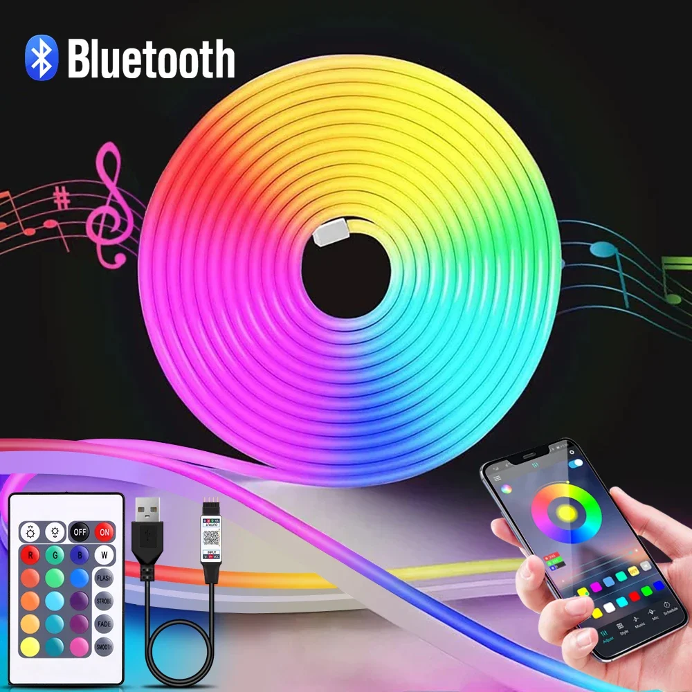 1-5 متر RGB LED شريط ضوء النيو - مراجعة Led Gaming Light Strip وسعره