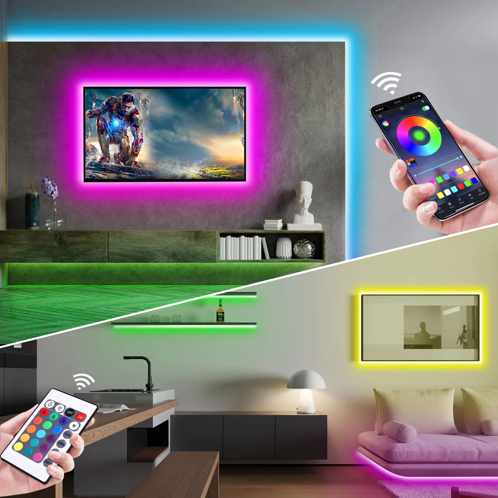 1-5 متر RGB LED شريط ضوء النيو - مراجعة Led Gaming Light Strip وسعره