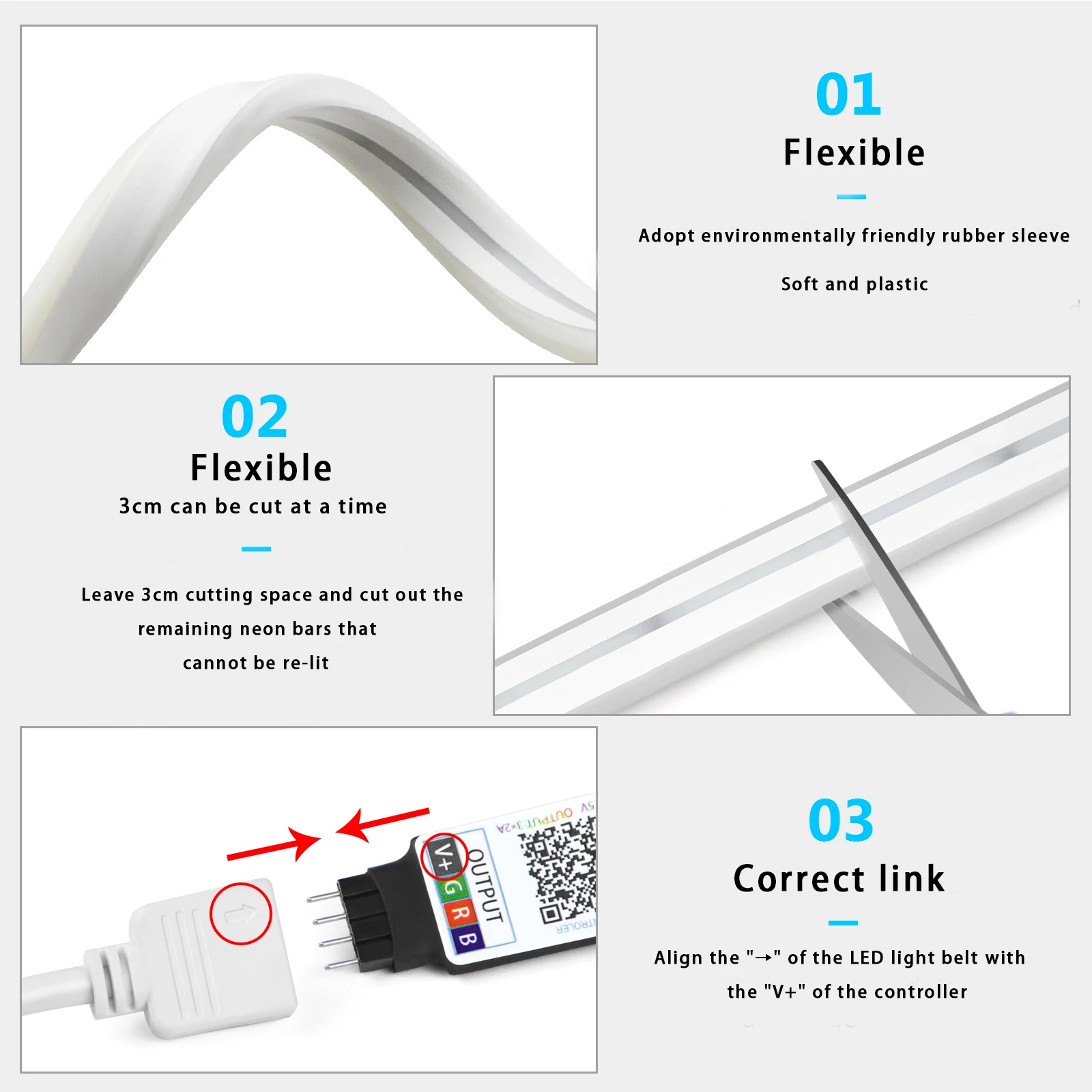 1-5 متر RGB LED شريط ضوء النيو - مراجعة Led Gaming Light Strip وسعره